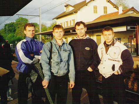 1997 год во время семинара в Мэнси. Слева на право: Андрей Урдин, Леонид Локшин, Рагимхан Дадашев, Роман Асеев